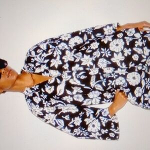 Zara NWT Floral Linen Blend Oversized Shirt Size Small